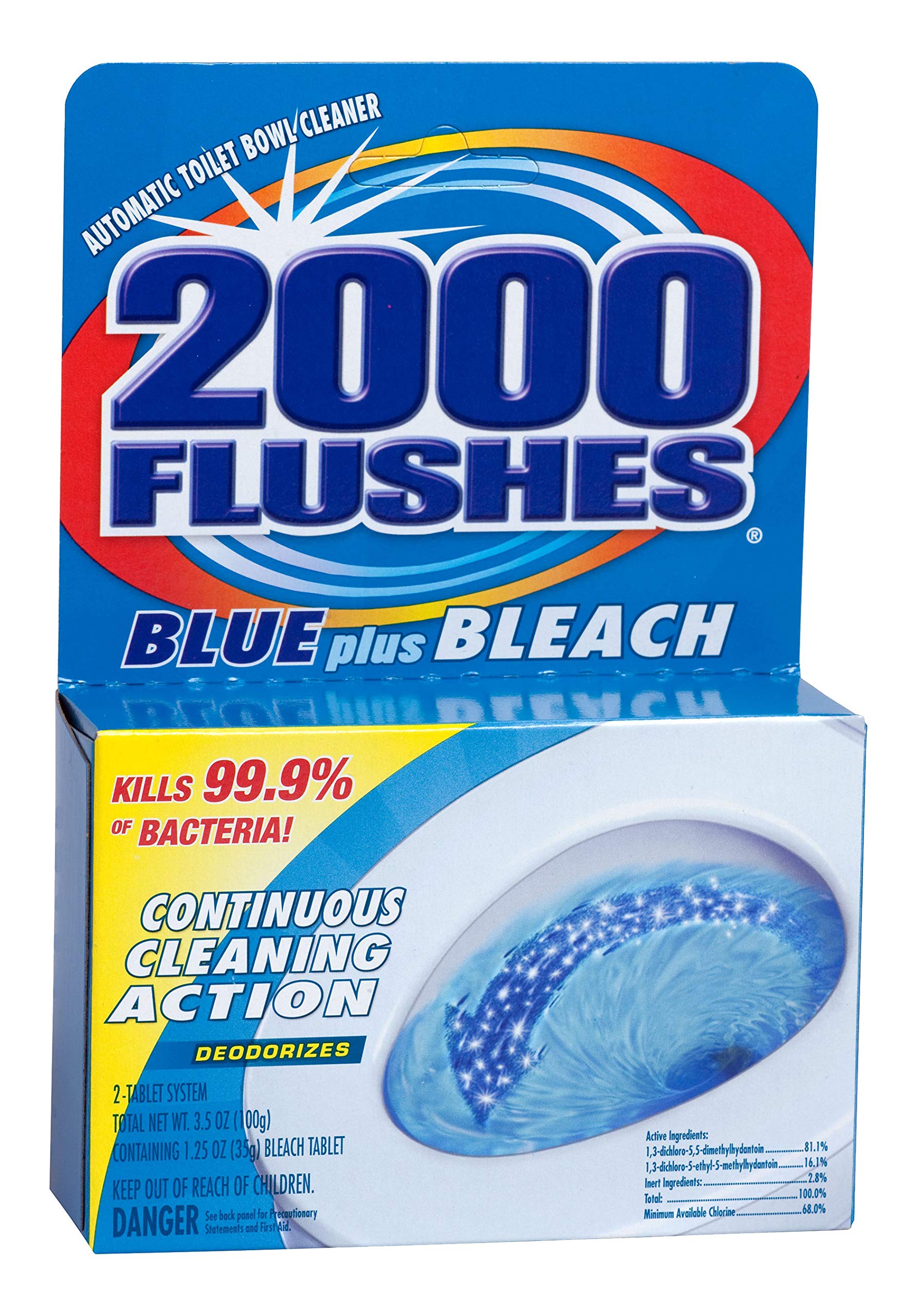 Amazon.com: 2000 FLUSHES-208017 Blue Plus Bleach Automatic